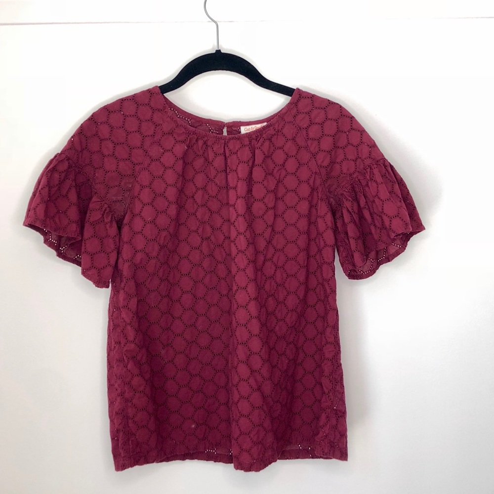 Girls’ short sleeve ruffle top